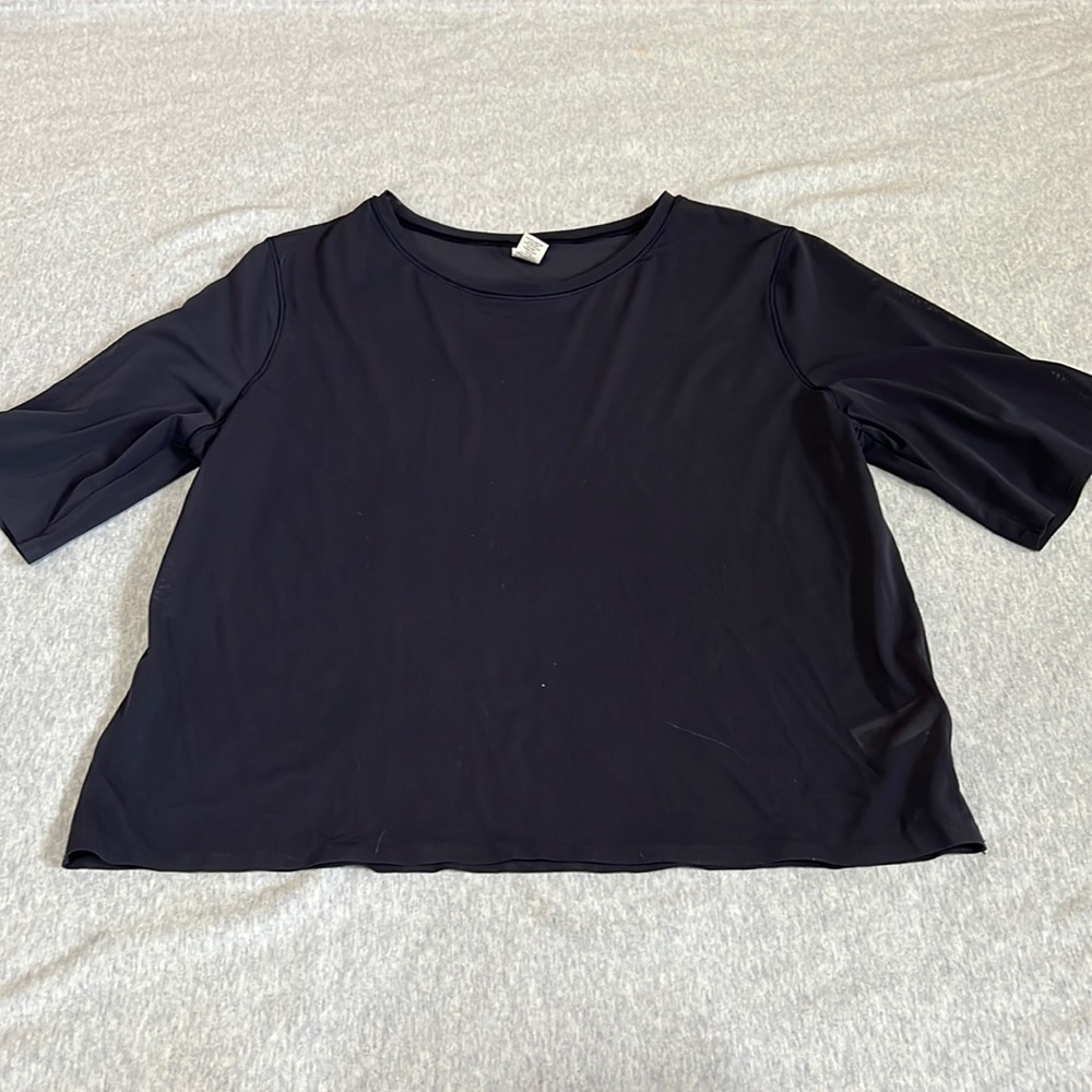 Sheer Navy Athleta Crop Top